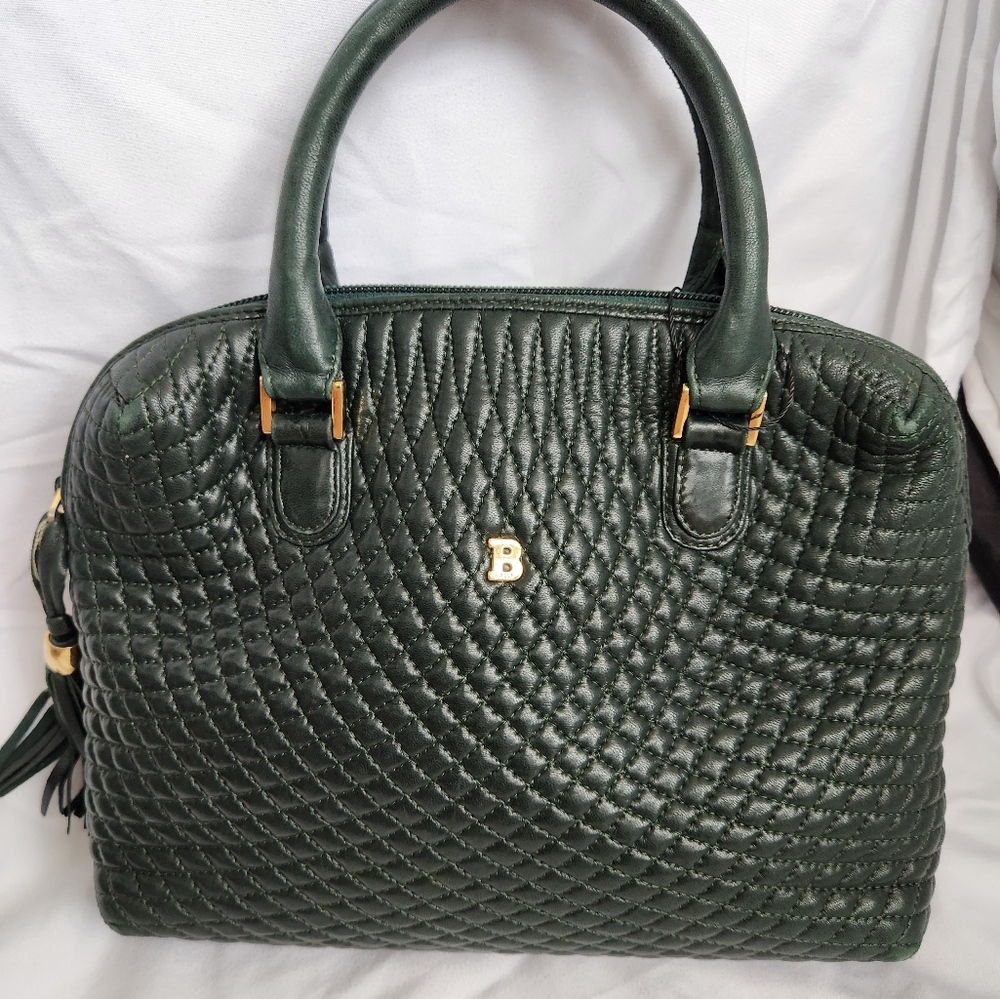 Bally Quilted Green Handbag